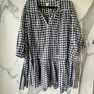 J. Crew Black and White Checkered Dress